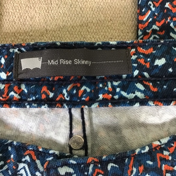 Levi's Women Size 12M Confetti Colorful Denim Jeans Mid Rise Skinny - Picture 8 of 10